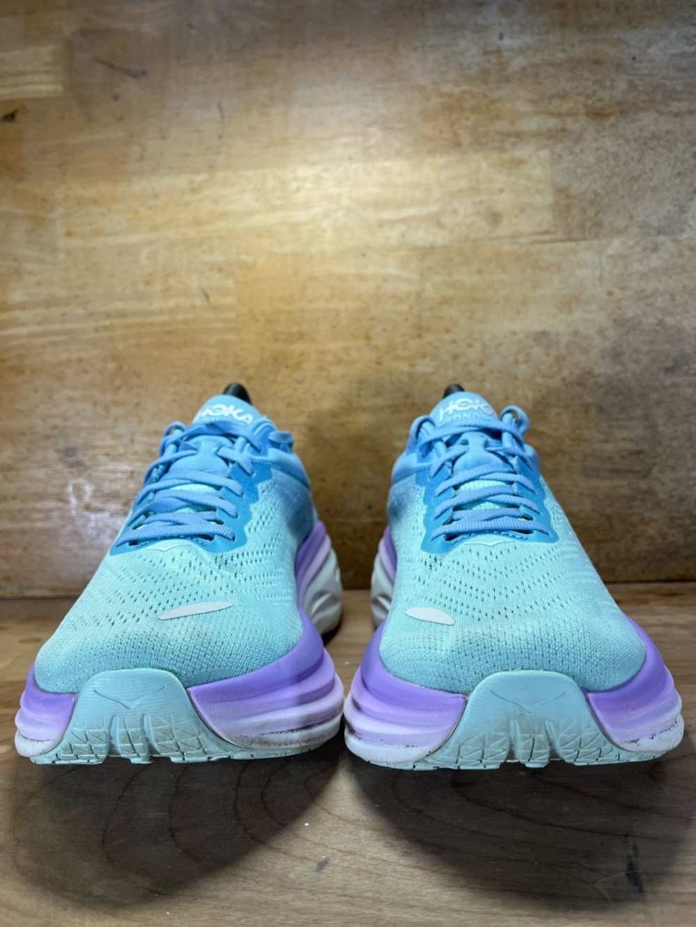 Hoka One One Bondi 8 Womens Size 8.5 Wide Running Shoes Sneakers Blue Purple - Picture 2 of 12